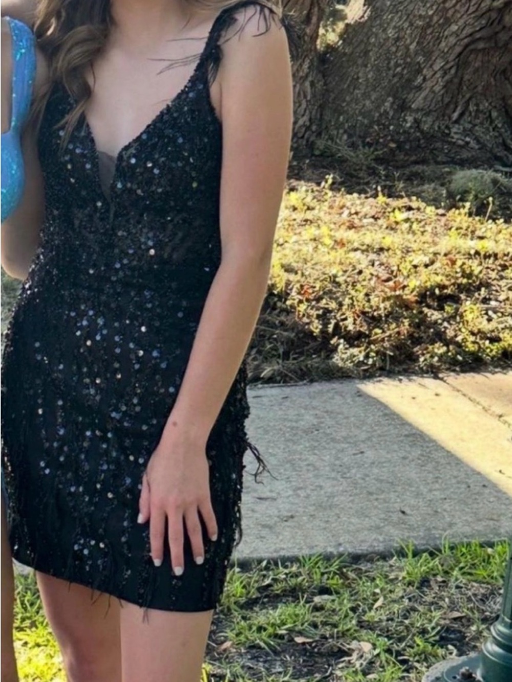 Gianni Bini Black Sequin Homecoming Dress